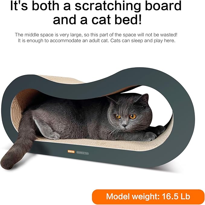 TTCAT Cat Scratch Pads,2 in 1 Corrugated Cardboard Cat Scratcher Lounge for Indoor Cats,Durable Cat Scratching Board Reversible for Furniture Protection.