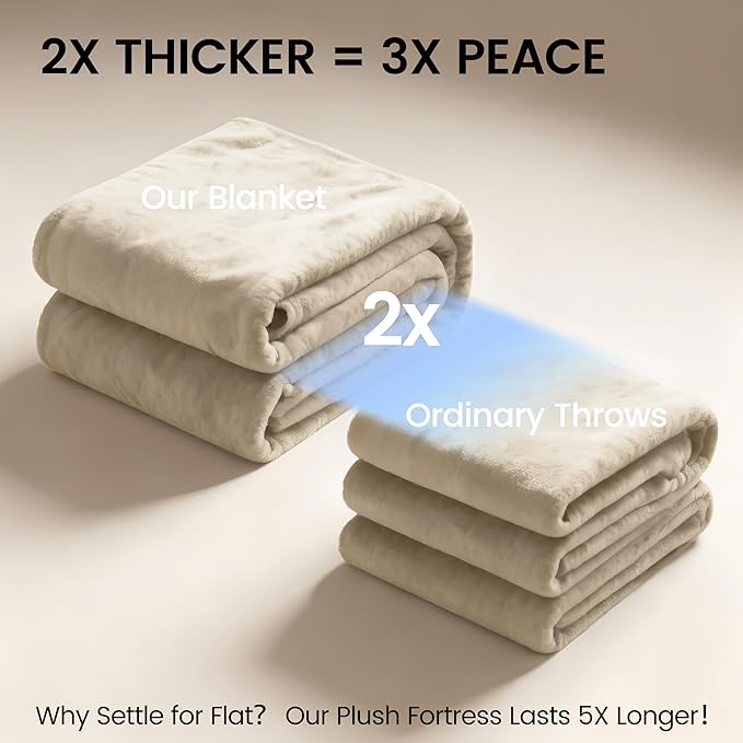 gogobunny Waterproof Bed Blanket, Reversible Sherpa Fleece Throw Blanket for Dog Puppy Cat, Furniture Cover Protects Bed Couch Sofa from Liquid Pee and Pet Fur (Cream, 60x80 inches)