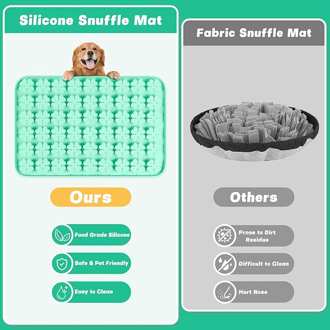 Dog Lick Mat, 23.6"x 15.7" Large Silicone Snuffle Mat with Suction Cups, Slow Feeder for Small Medium Large Dogs Slow Eating, Boredom Reducer (Blue)