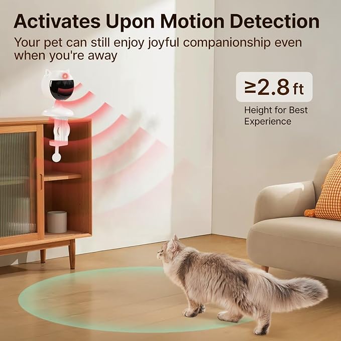 Potaroma Smart Sensor Cat Laser Toys Interactive, Motion Activated Truly Random Trjajectory, Clamp Design, Automatic Chargeable Kitten Toy Indoor Exercise, Cream White
