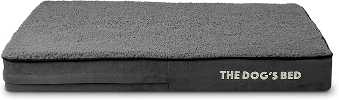The Dog’s Bed Orthopedic Memory Foam Dog Bed Dark Grey Plush Medium, Pain Relief for Arthritis, Hip & Elbow Dysplasia, Post Surgery, Lameness Supportive, Waterproof Washable Cover, Veterinary Approved