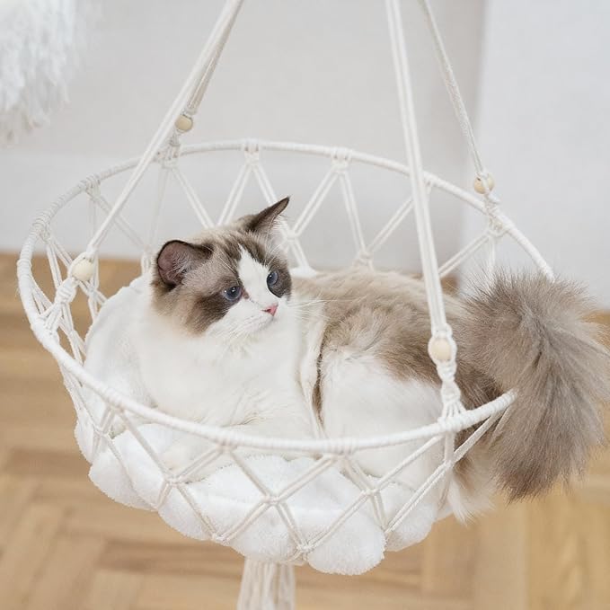 Modern Multi-Level Cat Tree Tower for Indoor Cats, 70" Large Cat Trees with Sisal Scratching Post, Luxury Cats Tower Furniture for Multiple Cats with Swing Hammock, Condo for Multiple Cat