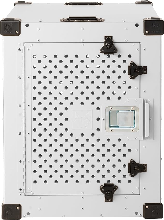 Impact Indestructible High Anxiety Dog Crate for Medium Dogs - Heavy Duty Escape Proof Indoor Dog Kennel with Powder-Coated Aluminum - Ideal for Escape Artists (White, 30" (30.5" L x 20.5" W x 26" H)