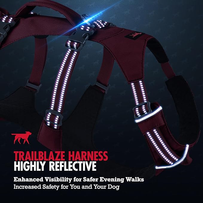 Tuff Pupper Escape Proof Dog Harness for Medium Dogs | No Pull Lightweight Adjustable Harness | No Escape Multifunctional Outdoor Pet Gear | Strong Durable Breathable | Secure Comfortable Fit