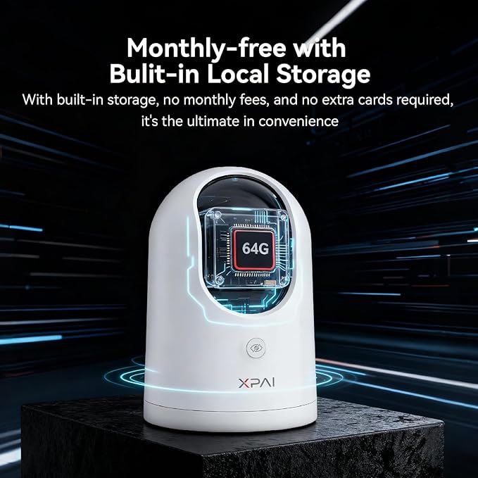 4K Security Camera,Industry's First with Built-in Storage No Monthly Fees,Indoor Camera Wireless,Baby/Pet/Dog Camera with Phone APP,360° Pan-Tilt Wireless Indoor Cam,Cry Detection,2-Way Audio