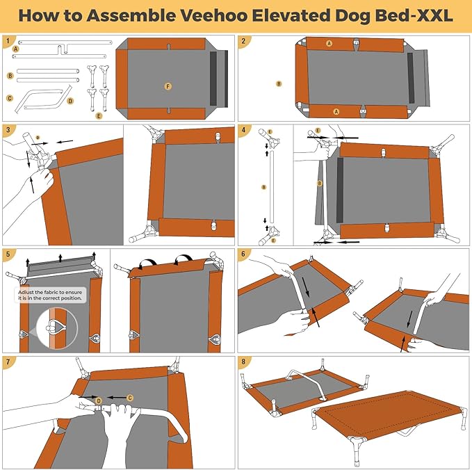 Veehoo Outdoor Elevated Dog Bed Large Sized Dogs, Extra Large Cooling Raised Dog Cots Beds Training Platform Off Ground Hammock with Breathable Mesh, No-Slip Feet, 53"x37", Black