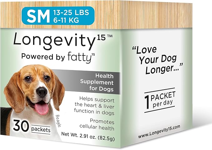 Yummy Combs Longevity15 – C15:0 – Fatty Acid Health Supplement for Dogs – Healthy Pet Supplies – for Small Dogs, 1 Pack