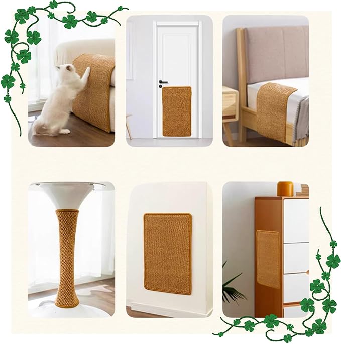 Cat Scratcher Mat, 23.6 X 15.7 Inch,sisal cat scratchers for Indoor Cats,cat Scratch pad,cat Scratching Board,cat Scratching Post,sisal Rug Carpet,cat Scratch Furniture Protector,Brown