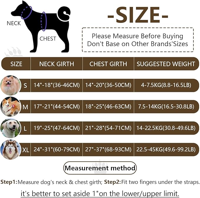 Dog Harness No Pull with Airtag Holder, Reflective Adjustable Vest with Handle for Large Dogs, Escape-Proof and No Choke, Ideal for Training, Walking & Hiking (Khaki, L)