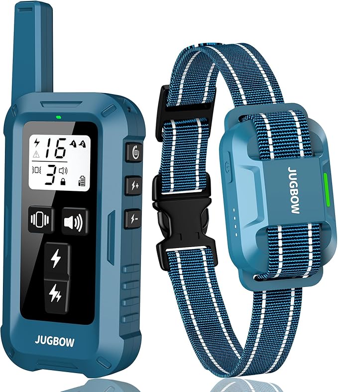 Jugbow Dog Shock Collar - 4200FT Dog Training Collars with Remote, IPX8 Waterproof E-Collar with 4 Training Modes, Security Lock, Rechargeable ShockCollar for Dogs 5-120lbs