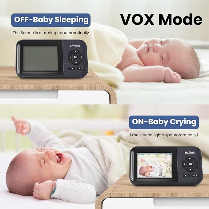 Smart Baby WiFi Monitor with App, 1080P Baby Camera, AI Detection, 2-Way Talk, Night Vision, VOX Mode, 5 Lullabies, 1200ft Long Range 2.8" LCD Display for Home Use