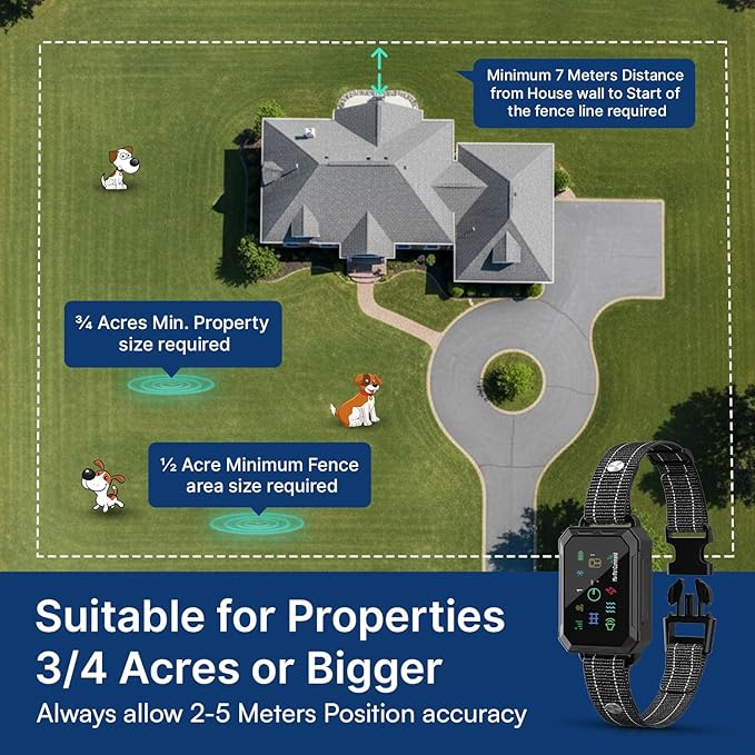 My Pet Command GPS Fence, No Subscription Wireless Dog Fence with APP, 6-Sided or Circular Fences, Tone, Vibration, Correction, Shock, Waterproof Rechargeable Collar