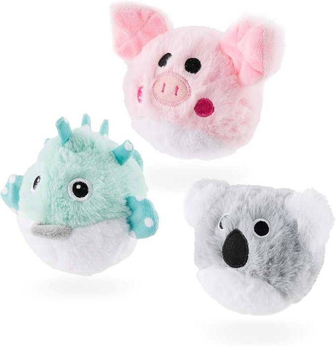 Flourish Pets 2 in 1 Multi-Layer Chew Toy for Active Dogs | Non-Toxic BPA Free Double Stitched Soft Fabric Exterior Dog Toys | Long-Lasting Dog Plush Toys - Prickles Small Pack (4″)