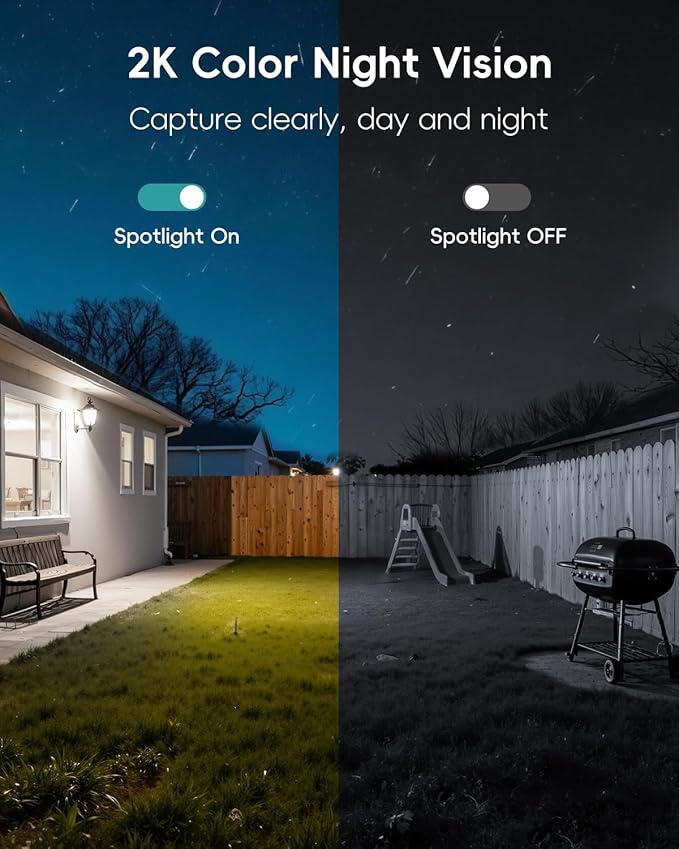 ZUMIMALL 2K Solar Security Cameras Wireless Outdoor | 360° Cameras for Home Security | 2.4G WiFi, AI Detection, Color Night Vision, 2-Way Talk, SD/Cloud Storage, 2 Methods Installation, Support Alexa