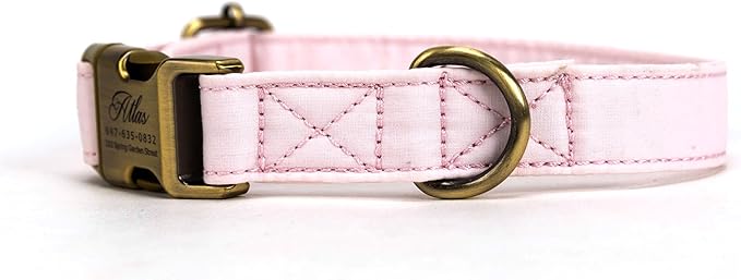 Personalized Dog Collar with Name and Phone Number Engraved,Adjustable Custom Puppy Collar,Organic Cotton Pet Collar for Small Medium Large Boy Girl Dogs