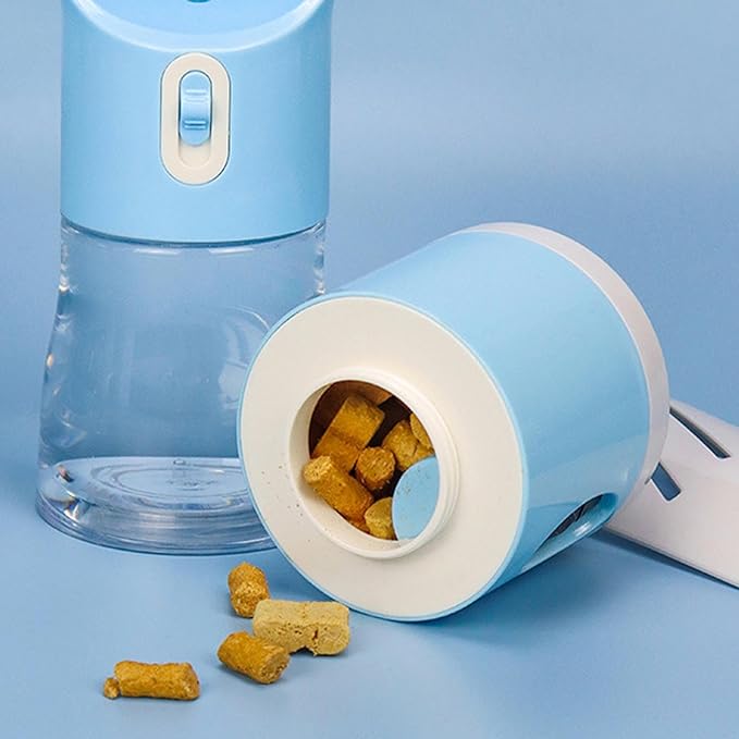 Portable Pet Water Bottle Leakproof Design, Dual Compartment, One Button Hydration, Lightweight Lanyard, Travel Dog Water Dispenser for Outdoor Activities (-2118230001911)