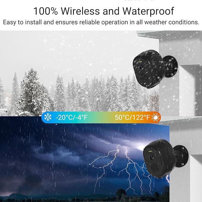 Rraycom 2Pack 5G&2.4G Security Cameras Wireless Outdoor - 2K Tuya Smart Camera for Home Security with AI Motion Detection, Spotlight, Color Night Vision,2-Way Audio, Waterproof, SD/Cloud,Works w/Alexa