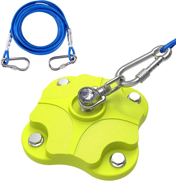 Dog Tie Out Stake & Cable for Outdoor Camping and Yard, Dog Run with 30FT Heavy-Duty Leash, 200LBS Capacity, Dual 360° Swivel - Stainless Steel Composite (Dog Stake+30ft Cable/200lbs)