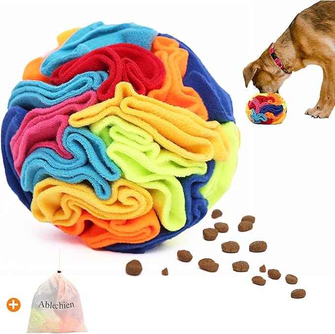 Snuffle Ball - Snuffle Ball for Dogs, Interactive Dog Toys to Keep Them Busy, Puppy Dog Puzzle Toy with Storage Bag Machine Washable