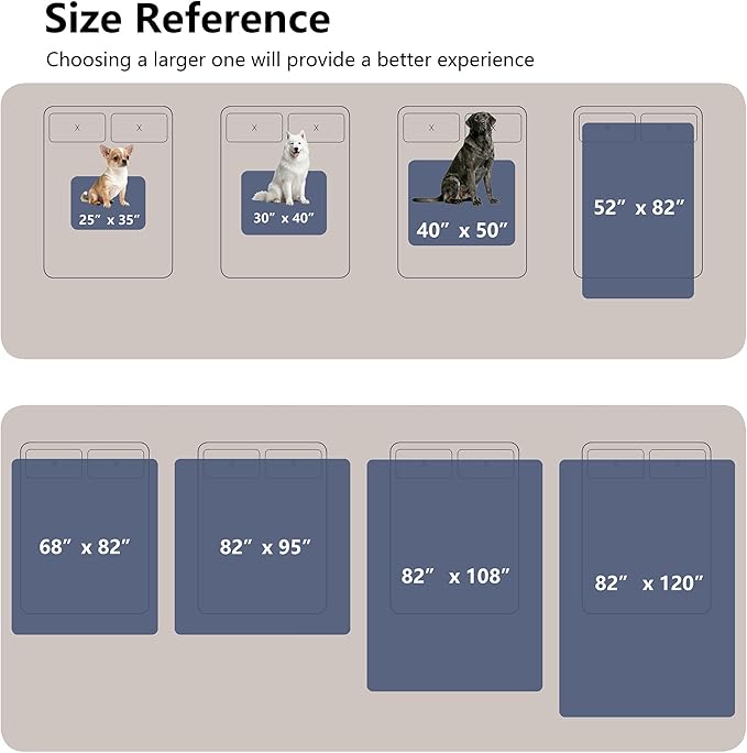 Waterproof Blanket for Couch, Leak Proof Dog Bed Blankets Reversible, Pet Throw Sofa Furniture Protector Machine Washable-52 x82,Navy Blue+Stone Blue