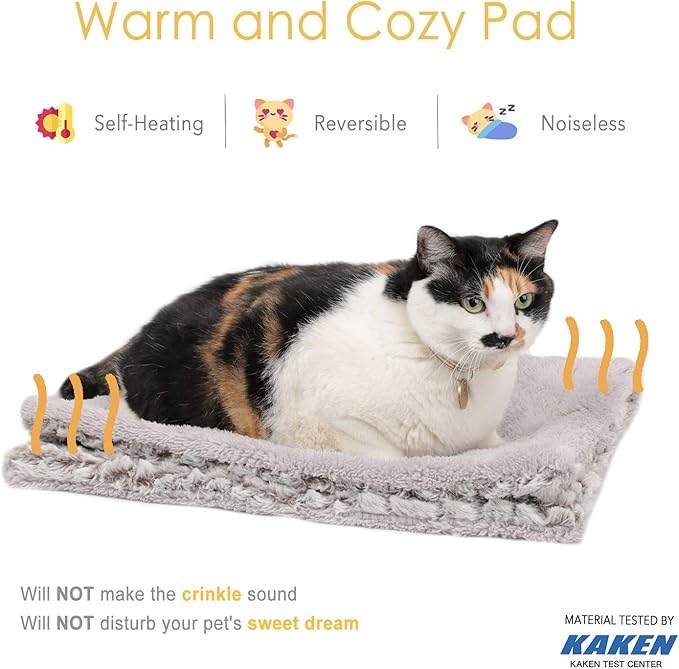 Self Heating Cat Pad Self Warming Bed 27.5" x 18.5" Thermal Heated Cat Mat Extra Warm Pet Mat for Outdoor and Indoor Large Kittens Small Puppy Pets
