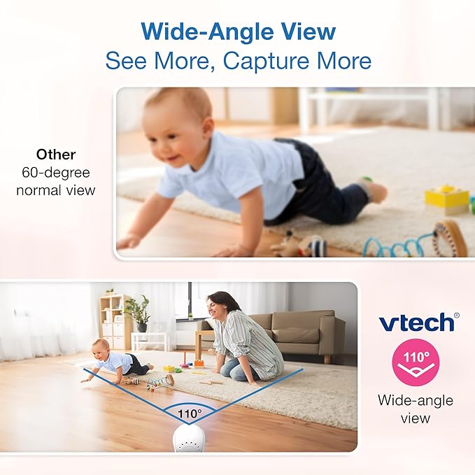 VTech 2-Cameras Advanced HD Video Baby Monitor with Camera & Audio, 5.5" High-Definition IPS Screen, Pan-Tilt-Zoom, Night Light, 2-Way Talk, Lullabies, Soothing Sounds, No WiFi: Advanced HD Plus Twin