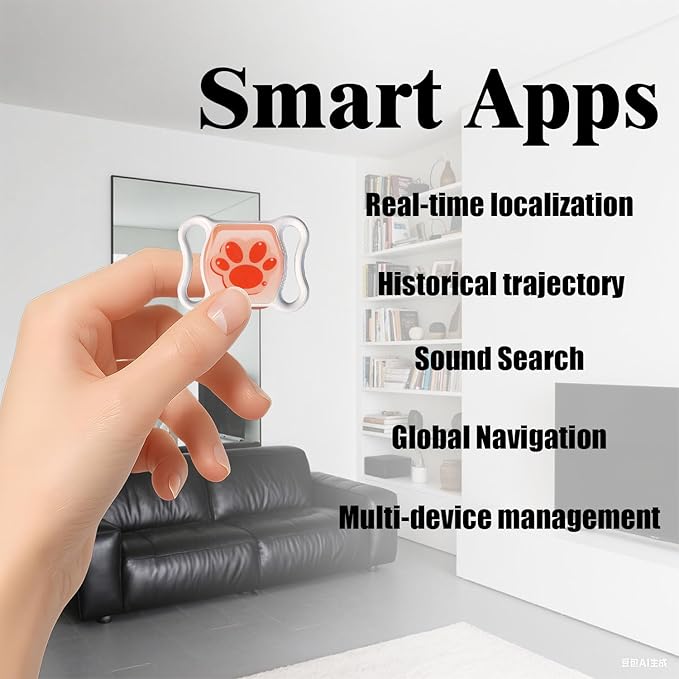 Cat Tracker for Indoor & Outdoor Cats – Lightweight Pet Locator Tag with Unlimited Range – No Subscription or Monthly Fee – Kitten Finder with Real-Time Alerts, Easy to Use