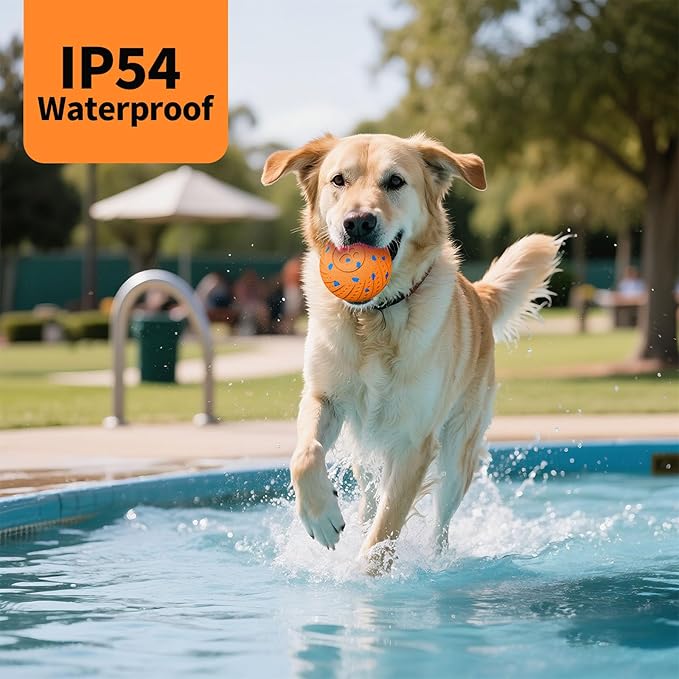 Smart Interactive Dog Toys, Activated Moving, Bouncing, Rotating Ball for Medium/Large Dogs, 2025 E-TPU Material, Motion-Activated Dog Ball to Keep Them Busy, IP54 Waterproof, Christmas Dog Gift