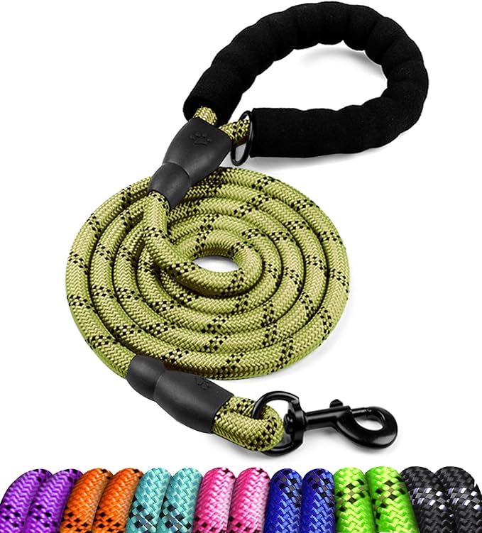 COOYOO Dog Leash 5/6 FT with Comfortable Padded Handle and Highly Reflective Threads for Small Medium and Large Dogs