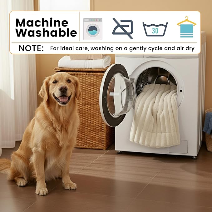 Pet Cushions for Dog Bed Mat, Non Electric Thermal Extra Warm Pet Mat for Indoor, Outdoor, Non Slip, Washable, 35" × 23", Creamy White