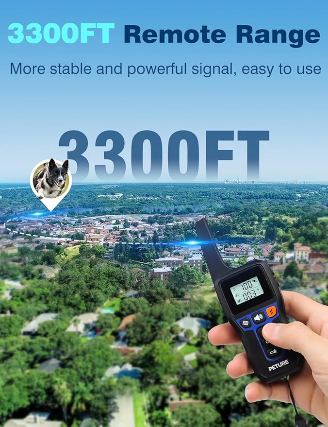 Dog Bark Collar with Remote, 2-in-1 Automatic Anti Bark Collar with Beep Vibration Static and Auto Bark Mode, IPX7 Waterproof & 3300Ft Dog Training Collar for 7-120lbs Small Medium Large Dogs (2 Pack)