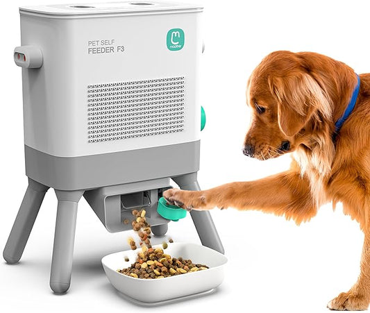 Maother Dog Self Feeder - 8L Large Capacity Gravity Feeder for Dogs and Cats, Dry Food Compatible Pet Food Dispenser,Train Pets to Self-Feed, Interactive DIY Kit for Families - F3 V1