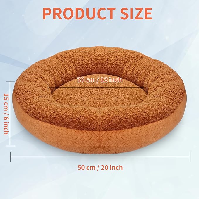 Heated Cat Beds for Indoor Cats Warming Cat Beds Super Soft Machine Washable Thermo Kitty Electric Heating Bed 19 Inches Round
