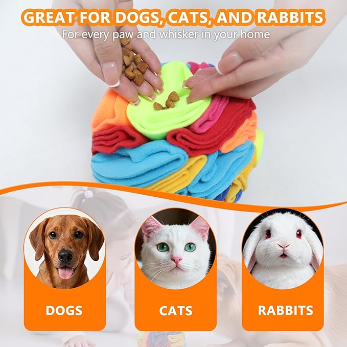 Snuffle Ball - Snuffle Ball for Small Dogs, Interactive Dog Toys to Keep Them Busy, Puppy Dog Puzzle Toy with Storage Bag Machine Washable