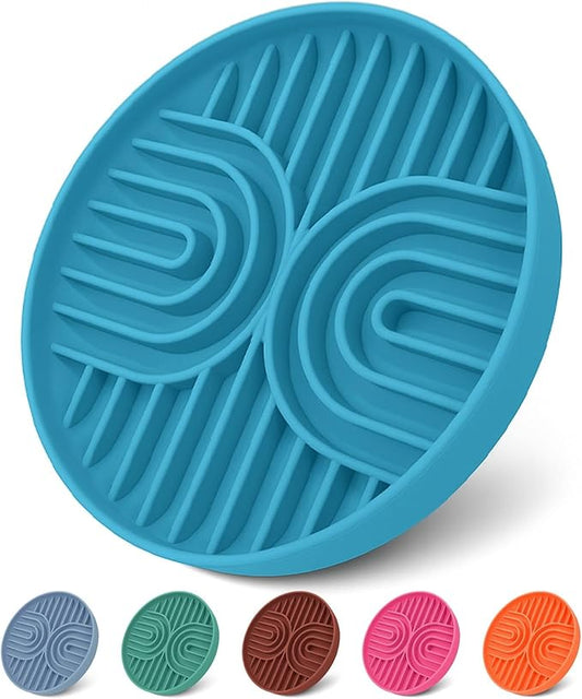 Slow Feeder Dog Bowls, Dishwasher Safe, Non-Slip Base, BPA-Free Slow Eating Dog Bowl (Blue, 1-Pack)