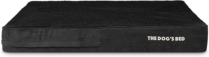 The Dog’s Bed Orthopedic Memory Foam Dog Bed, XXL Black Plush, Pain Relief for Arthritis, Hip & Elbow Dysplasia, Post Surgery, Lameness, Supportive, Waterproof Washable Cover, Veterinary Approved