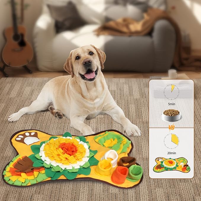 Snuffle Mat for Dogs, Pet Snuffle Matt for Small and Medium Dogs, Interactive Sniff Mat Feeding Mat for Puppies, Slow Feeder Sniffing Dog Treat Mat for Training and Stress Relief