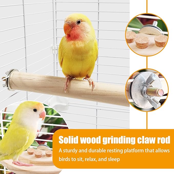 Wooden Bird Chew Toy, Parrot Biting Toys, Foraging Training, Relieve Boredom & Anxiety, Bird Cage Accessories, for Small Parakeets, Conures, Macaws, Budgies, Finches, TY D