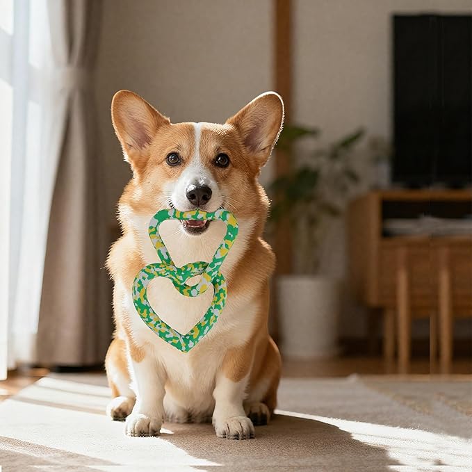 Triangle & Heart Dog Chew Toy 99.99% Natural Rubber，Eco-Friendly Biodegradable, Gentle Gum Care, Especially Friendly to Puppies in The Teething Period