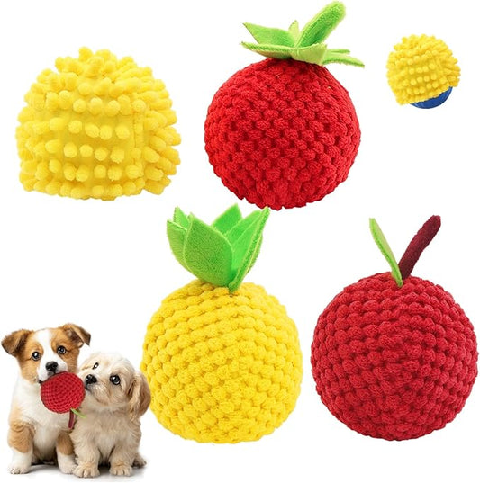 4 Pcs Interactive Dog Ball Toys Covers - Fruit-Shaped Cover Suitable for Our Interactive Dog Balls, Our Dogs Ball Exclusive Replacement Covers