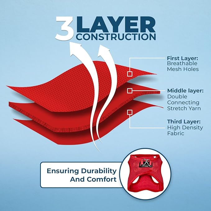 Voyager Step-in Air Cat Harness - All Weather Mesh Step in Vest Harness for Small and Medium Cats by Best Pet Supplies - Harness Leash Set (Red), XXS