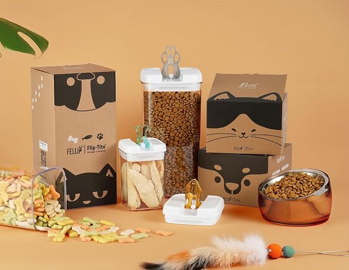 Felli Oblik Raised Dog Food Water Bowls for Small Short-Leg Dogs, Removable Stainless Steel Dish Dishwasher Safe, No Spill Tilted Metal Feeder for French Bulldog, Maine Coon Cats (1.5Cup, Shadow)