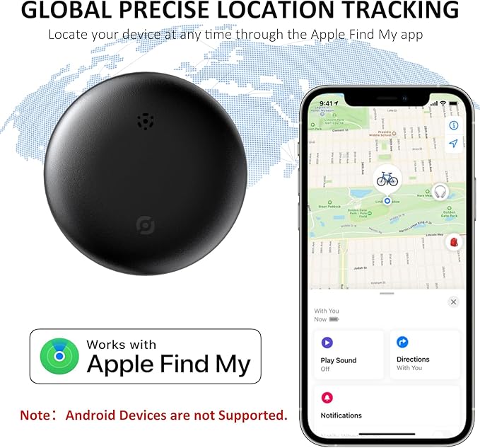 Air Tracker Tag Work with Apple Find My (iOS Only), No Monthly Fee Pet Tracker for Dogs & Cats - Location & Anti-Lost, Bluetooth Smart Dog Tracker Tag Item Finders