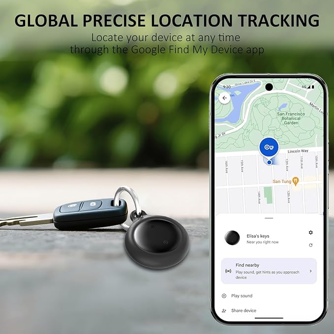 Android Tracker Tag Work with Google Find My Device (Android Only), No Monthly Fee Cat Tracker with Cats Collars - Location & Anti-Lost, Bluetooth Smart Tracker Tag Item Finders