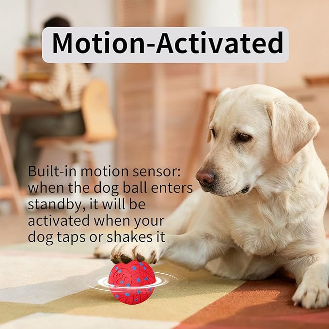 Smart Interactive Dog Toys, Activated Moving, Bouncing, Rotating Ball for Medium/Large Dogs, 2025 E-TPU Material, Motion-Activated Dog Ball to Keep Them Busy, IP54 Waterproof, Christmas Dog Gift
