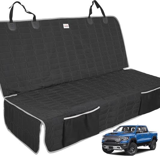 Dog Car Seat Cover for Back Seat,Washable Bench Seat Cover for Truck,Nonslip Backseat Cover Protector for F150/Ram1500/GMC Sierra/Toyota/Chevrolet Silverado,Car Seat Covers for Dogs