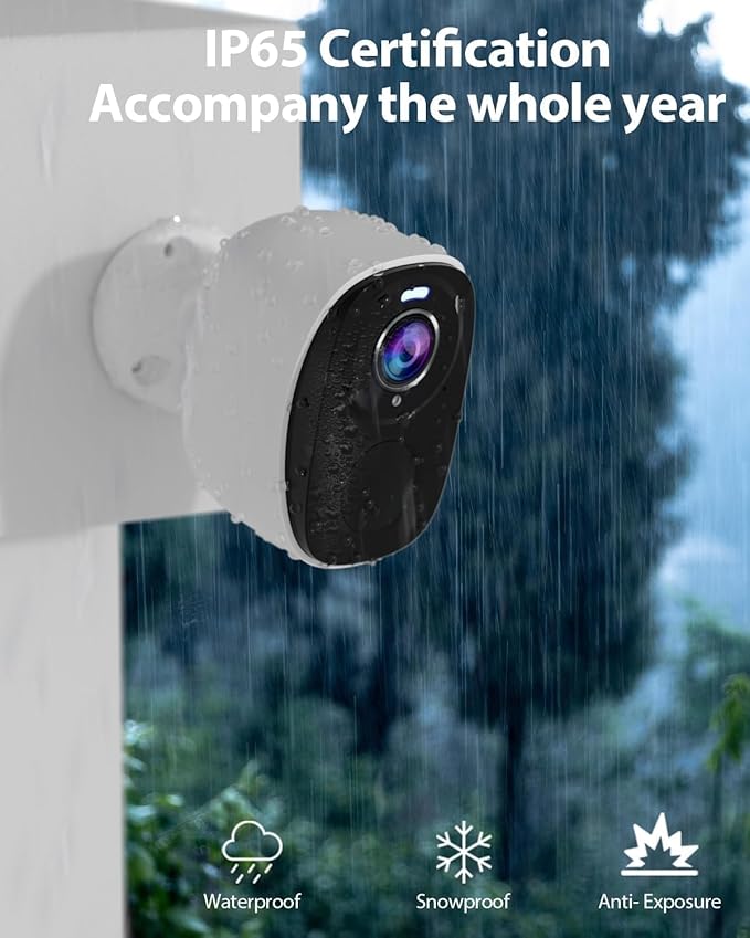 ELECCTV Upgraded 5G/2.4G WiFi Security Cameras Wireless Outdoor,2K Battery Powered Home Indoor Camera with AI Motion Detection, Siren,Color Night Vision, 2-Way Talk, IP65, Works/Alexa, Cloud/SD