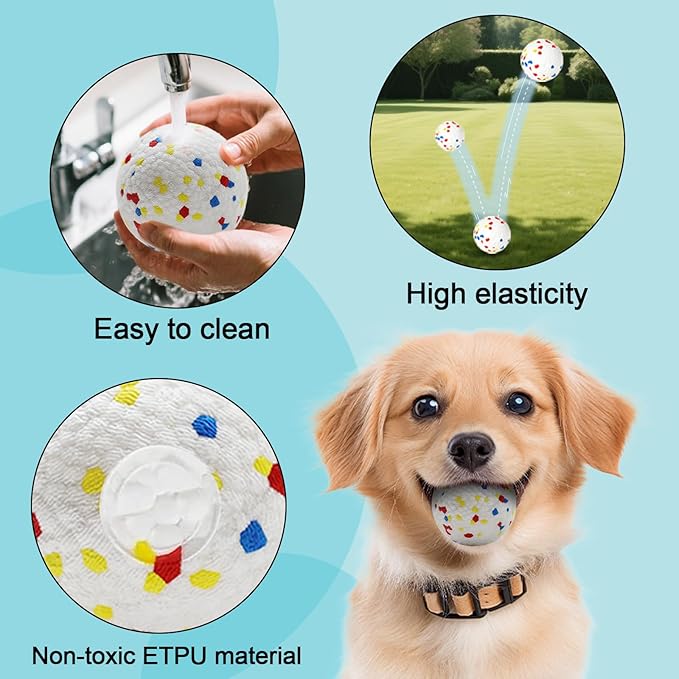 6 Pack Dog Toy Balls, 2.3 Inch ETPU Material, Replacement Balls for Automatic Ball Launcher Machine, Perfect for Small & Medium Dogs, Perfect for 2.3 Inch Automatic Launcher