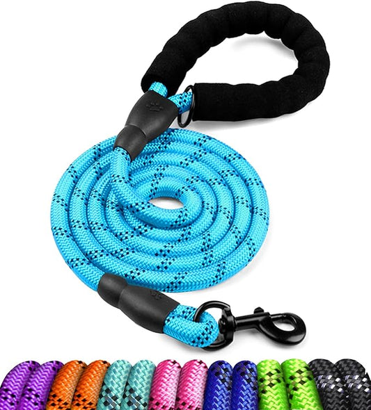 COOYOO Dog Leash 5/6 FT with Comfortable Padded Handle and Highly Reflective Threads for Small Medium and Large Dogs