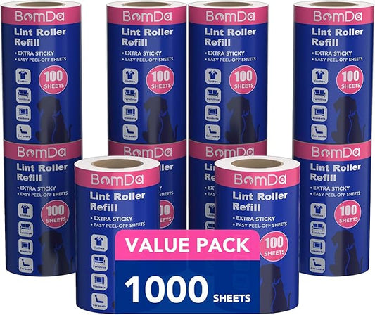 Extra Sticky Lint Roller for Pet Hair, Lint Rollers 1000 Sheets, Pet Hair Lint Remover, Portable Lint Roller for Clothes, Furniture, Dog & Cat Hair (1000 Sheets)